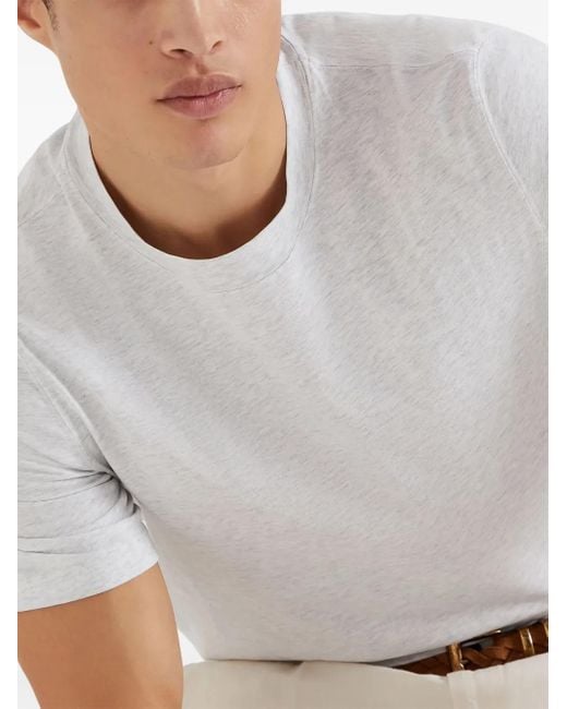Brunello Cucinelli White Crew-Neck T-Shirt for men