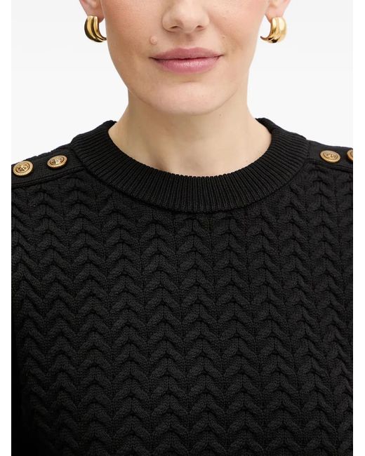 Guess Black Chevron Buttoned Sweater