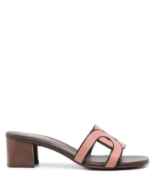 Tod's Pink Leather Two-tone Mules