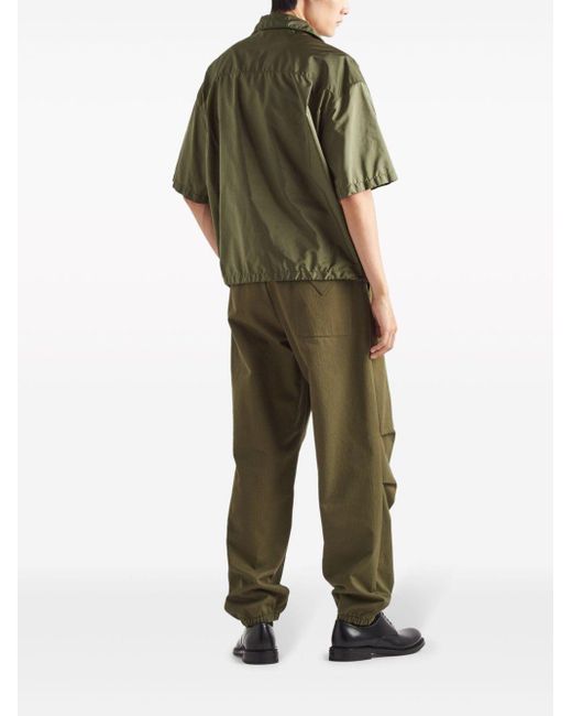 Prada Re-nylon Overhemd Met Korte Mouwen in het Green voor heren