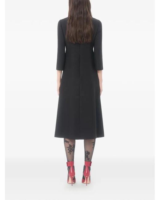Valentino Garavani Black Midi Crepe Couture Dress