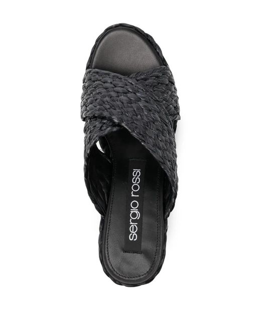 Sergio Rossi Black Mules Mit Plateau 85Mm