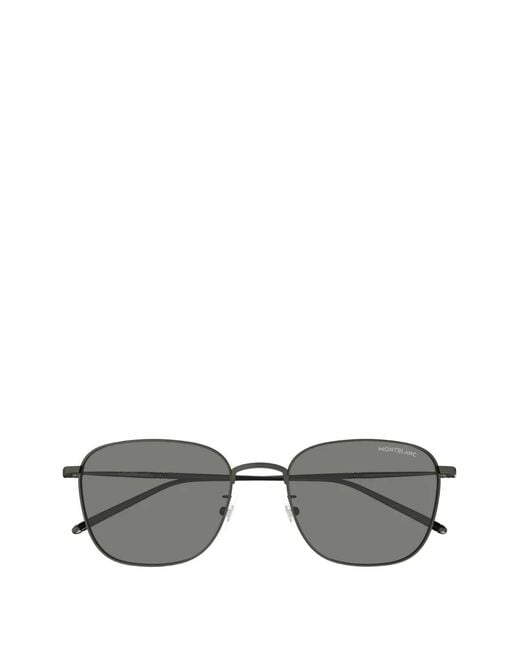 MONT BLANC EYEWEAR Gray Square-Frame Titanium Sunglasses for men