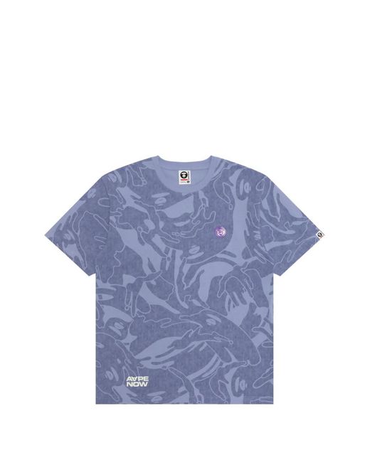 Aape By A Bathing Ape Blue All-Over-Print T-Shirt for men