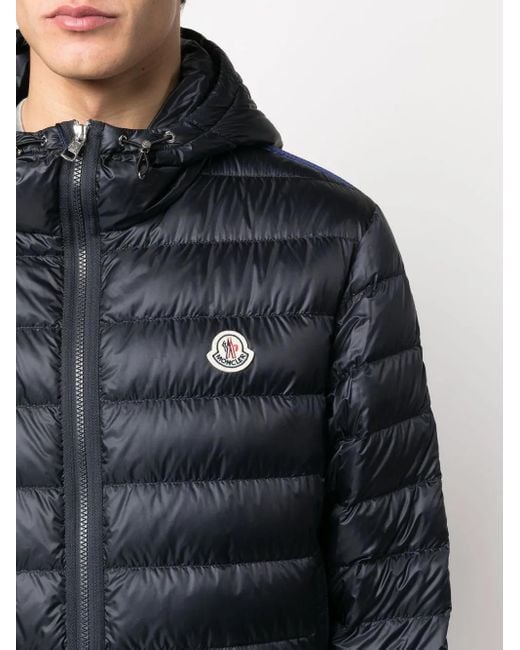 Moncler Blue Agout Logo-patch Puffer Jacket for men