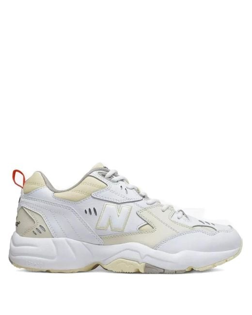 New Balance White 608 Leather Sneakers