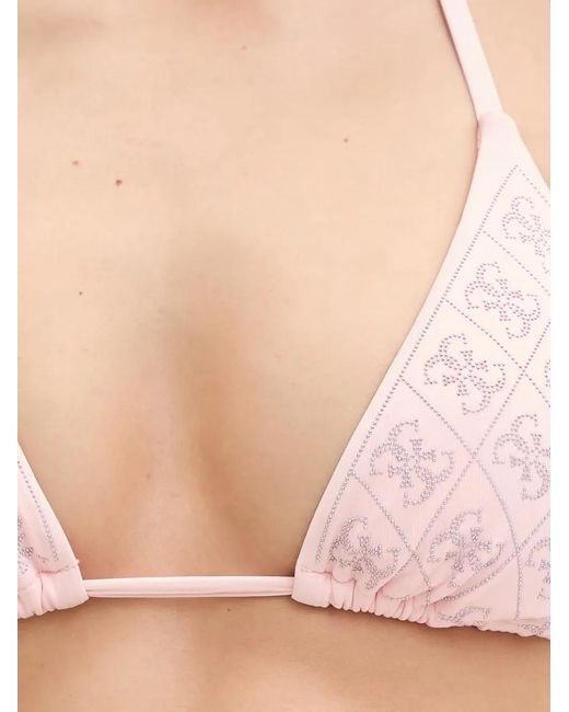 Guess Natural 4G Logo Triangle Bikini Top