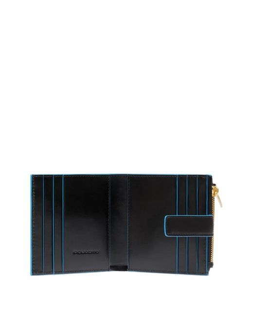 Piquadro Black Zipped Leather Cardholder