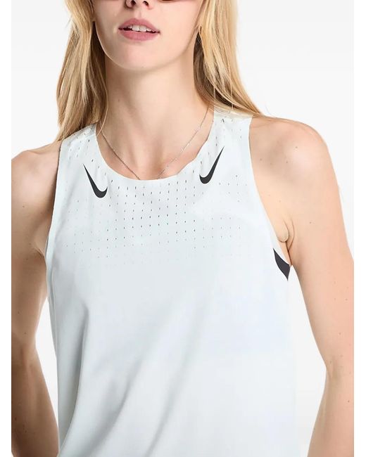 Nike White Aeroswift Dri-Fit Adv Singlet