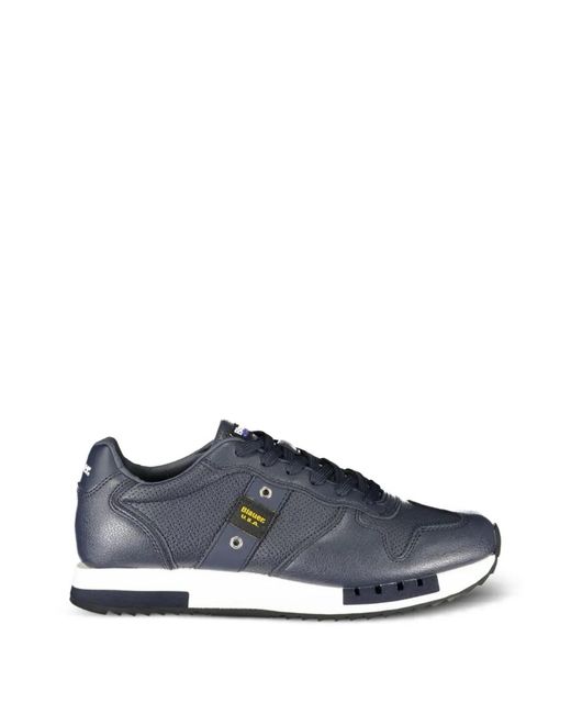Blauer Blue Perforated Leather Sneakers for men