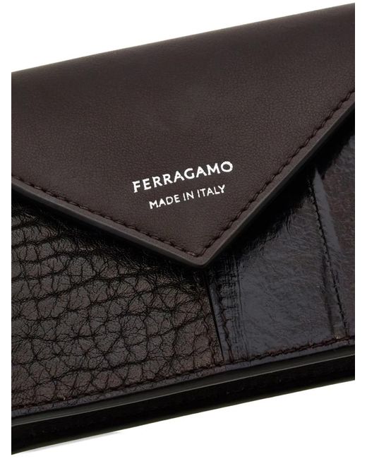 Ferragamo Black Envelope-Style Card Holder for men