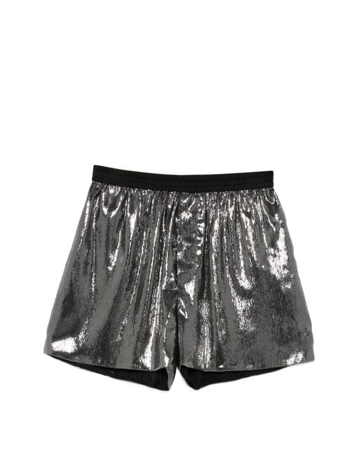 SAPIO Black Lamé-Effect Shorts