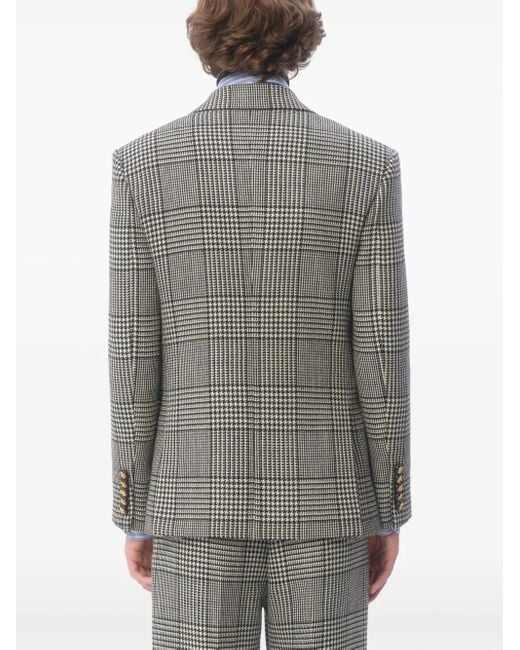 Valentino Garavani Gray Houndstooth Single-Breasted Blazer for men