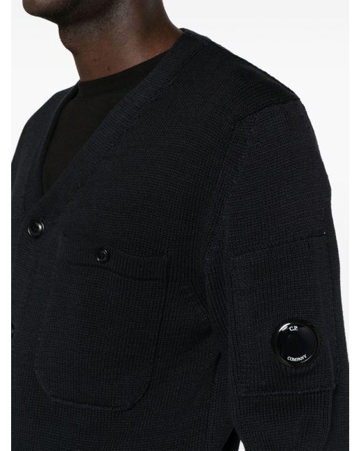 C P Company Compact Cardigan aus Baumwolle in Black für Herren