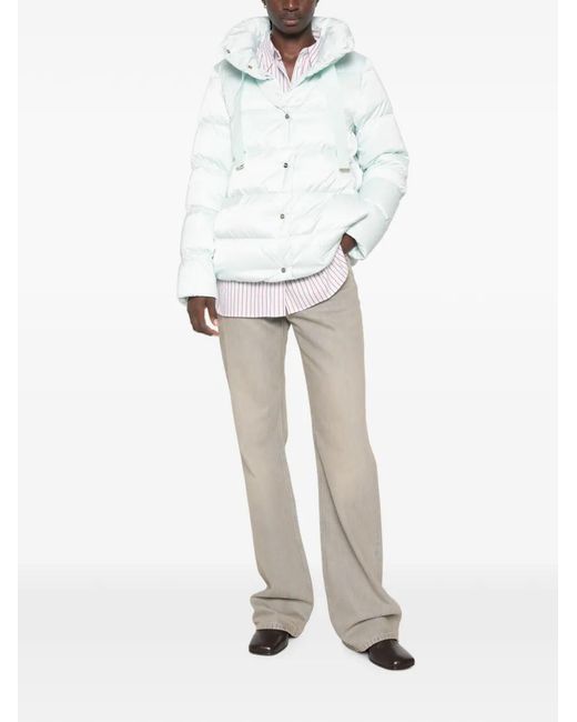 Herno Blue Quilted Drawstring Parka