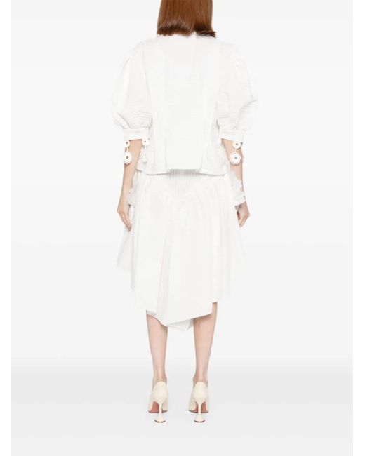 Róisín Pierce White Floral-Embellished Blouse