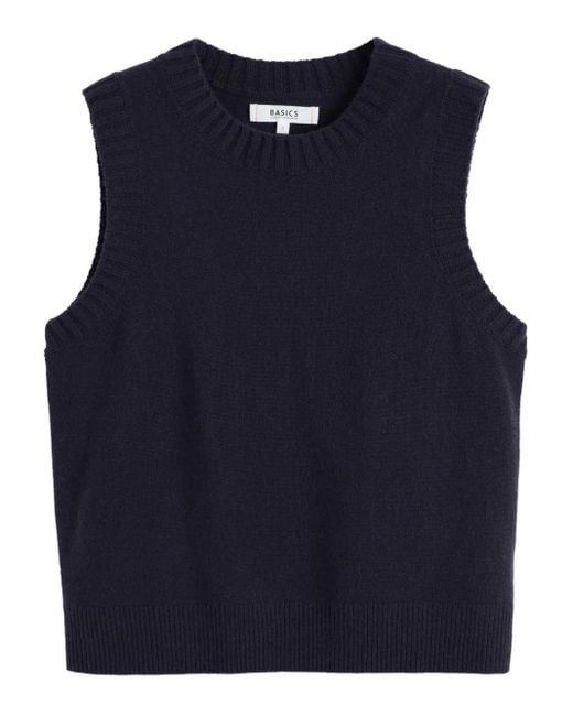 Chinti & Parker Blue Round-Neck Vest