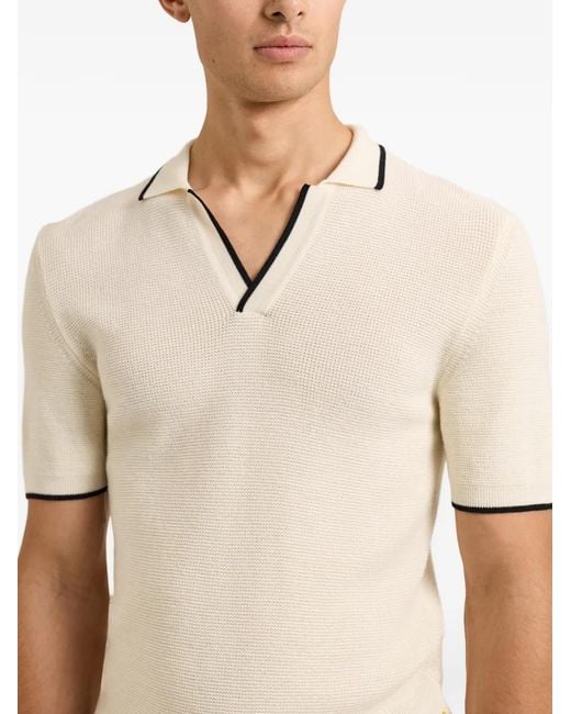 Orlebar Brown Natural Horton Striped V-Neck T-Sshirt for men