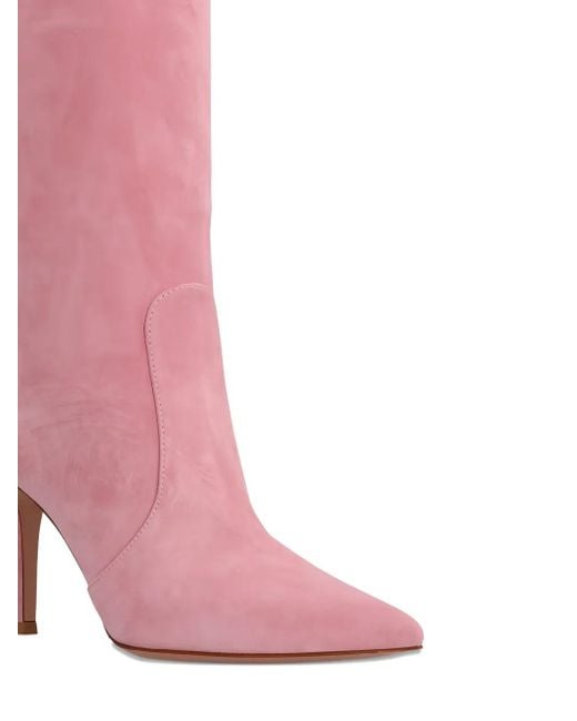 Botas altas Hansen de ante con tacón de 90 mm Gianvito Rossi de color Pink