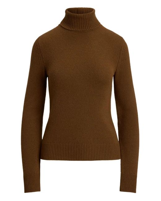 Maglione A Collo Alto di Ralph Lauren in Brown