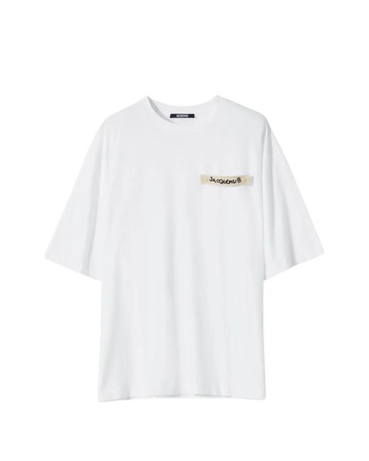 Jacquemus White Silk And Nylon Knit T-Shirt for men