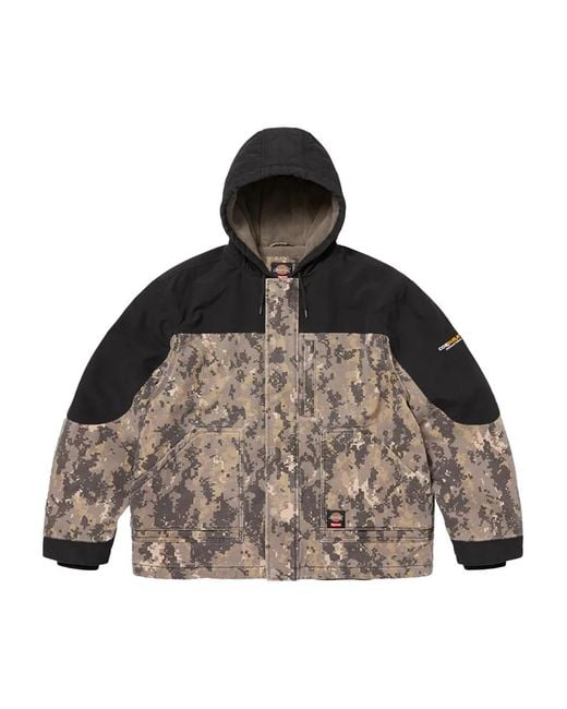 Supreme Black X Dickies Hooded Work Jacket for men