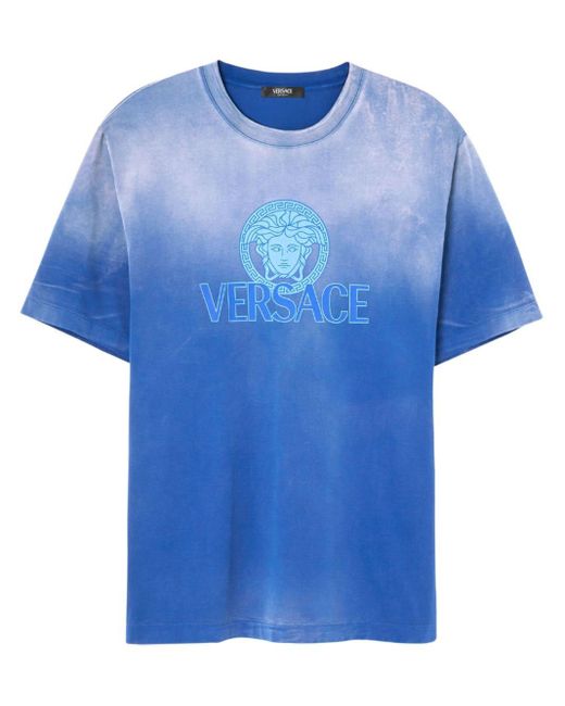 Versace T-shirt Met Kleurverloop in het Blue voor heren