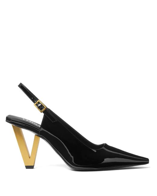 Versace V2025 85mm スリングバック パンプス Black