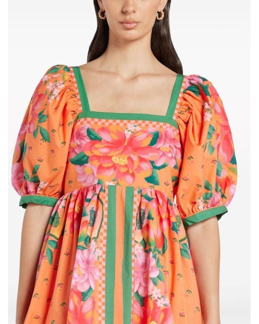 farm rio orange fruit garden scarf midi dress Farm Rio Garden Scarf Midi Dress in Soft Pink XS