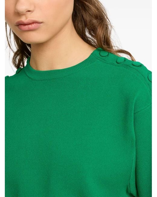 Yves Salomon Green Knitted T-Shirt Dress