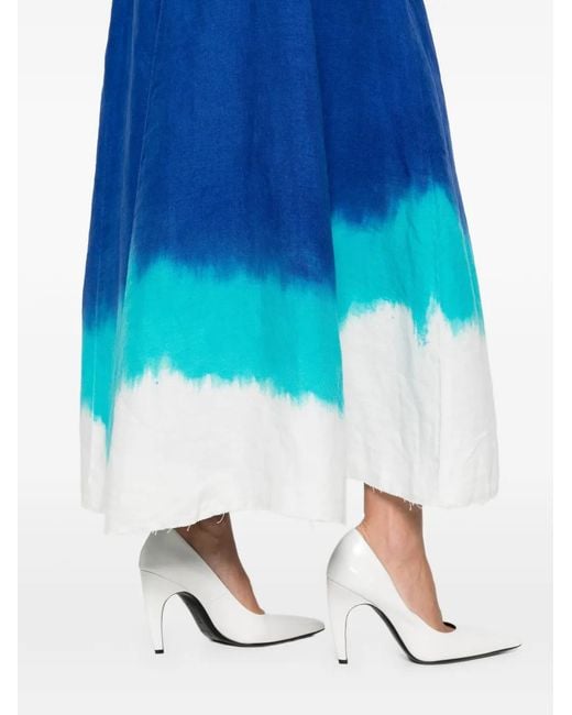 Gabriela Hearst Blue Alessia Strapless Dip-Dye Maxi Dress