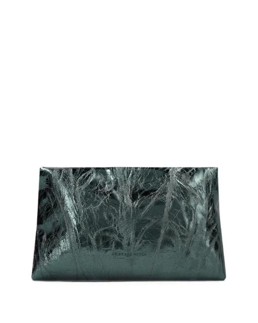 Dries Van Noten Green Large Leather Envelope Bag