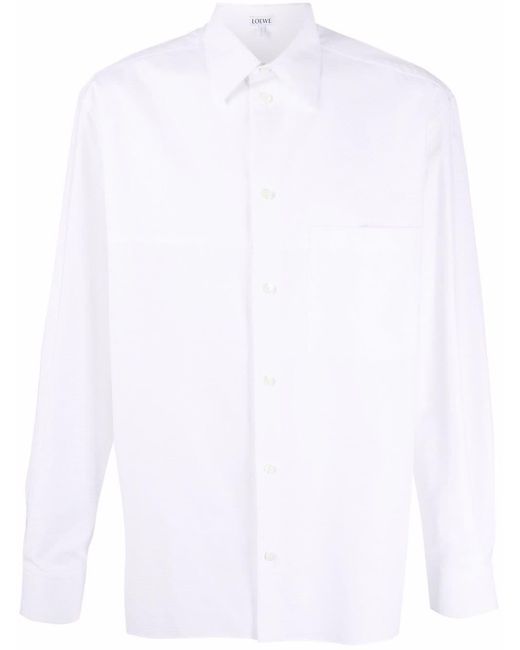 Chemise à boutonnière sur le devant Loewe pour homme en coloris White