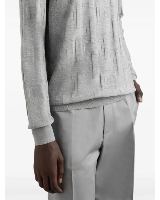 Dolce & Gabbana Gray Fine-Knit Polo Shirt for men