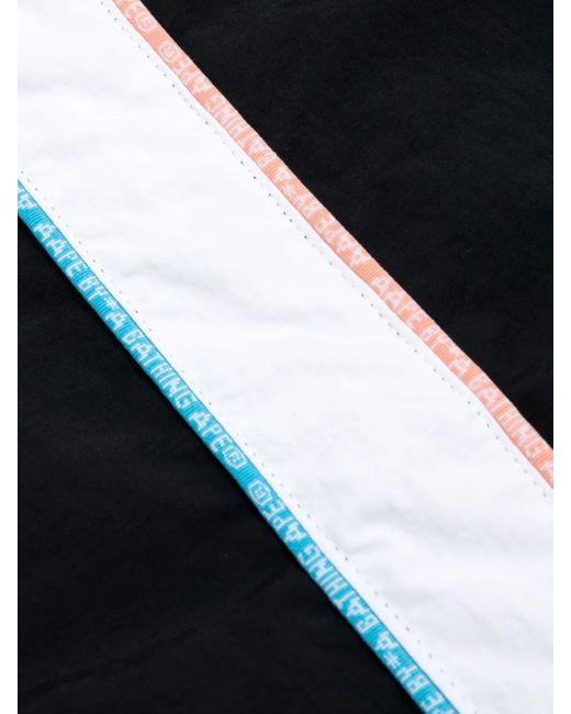 A Bathing Ape Blue Milo-Embroidered Wide-Leg Trousers