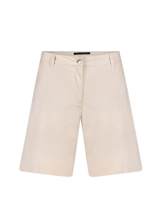 Betty Barclay White Button-Fastening Bermuda Shorts