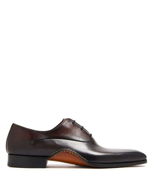 Magnanni Shoes Brown Leather Oxford Shoes for men