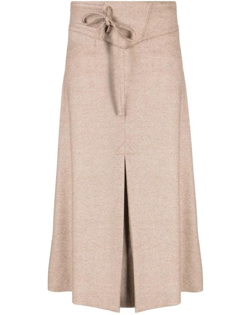 Rejina Pyo Natural Boone Wool-Blend Midi Skirt