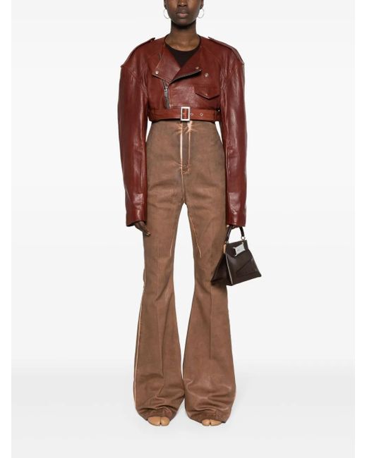 Rick Owens Brown Leather Jackets