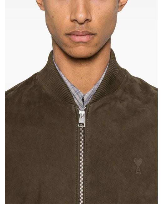 AMI Brown Zipped Jacket for men