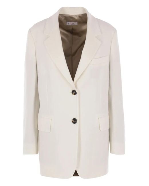 Alberto Biani White Button-Fastening Jacket
