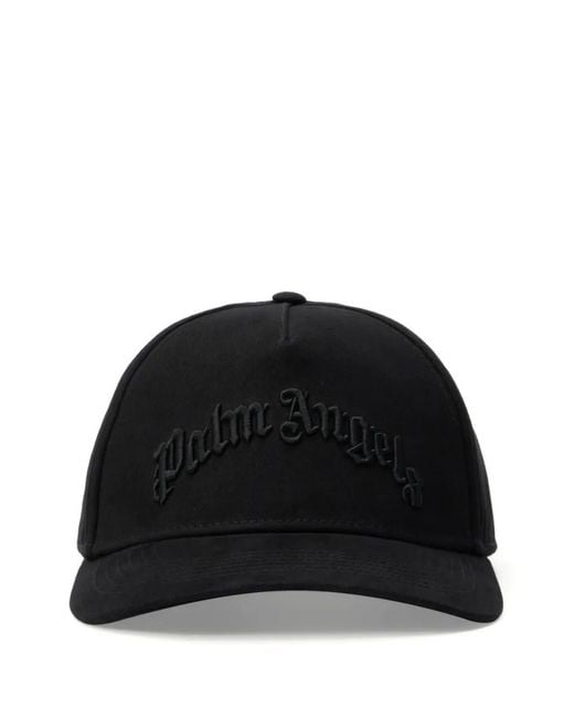 Palm Angels Black Embroidered-Logo Baseball Cap