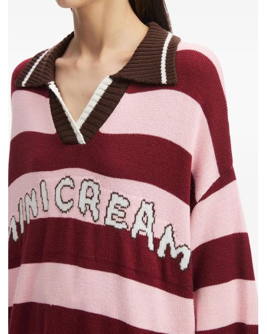 Jersey a rayas Mini Cream de color Red