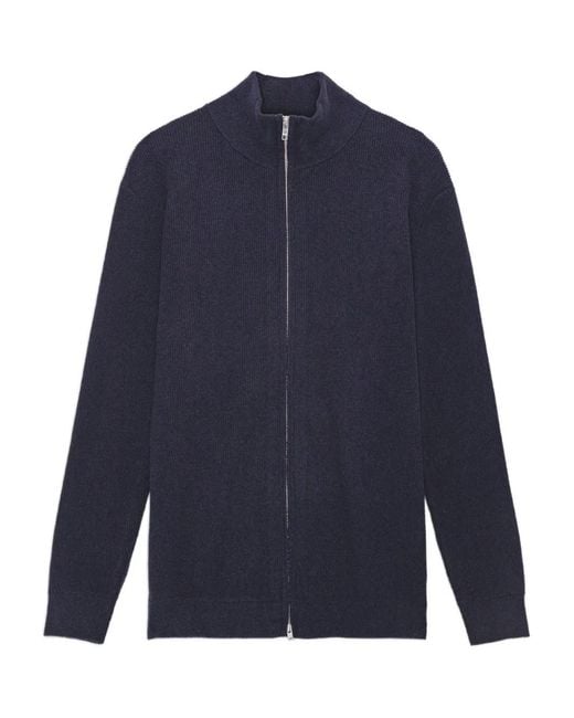 NN07 Blue Danny Zip-Up Cardigan for men