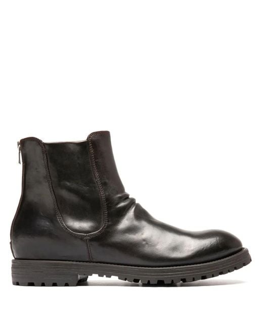 メンズ Officine Creative ジップ レザーブーツ Brown