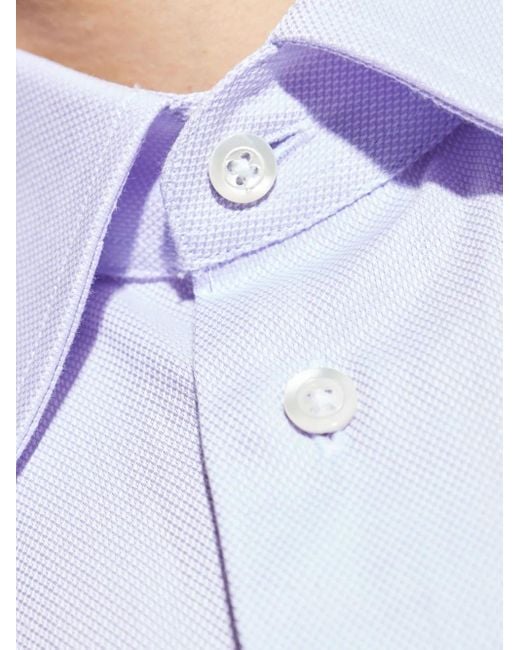 Emporio Armani White Long-Sleeved Button-Down Shirt for men