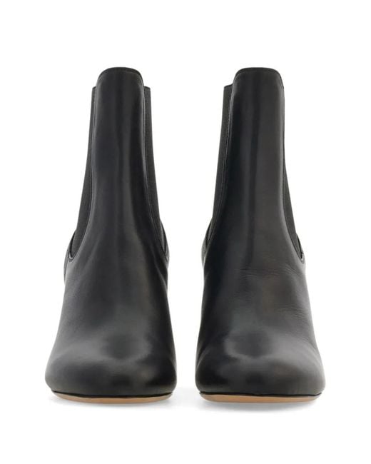 Ferragamo Black Mid Heel Chelsea Boots