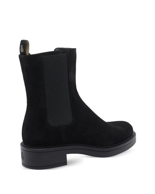 Stuart Weitzman Black Suede Chelsea Boots