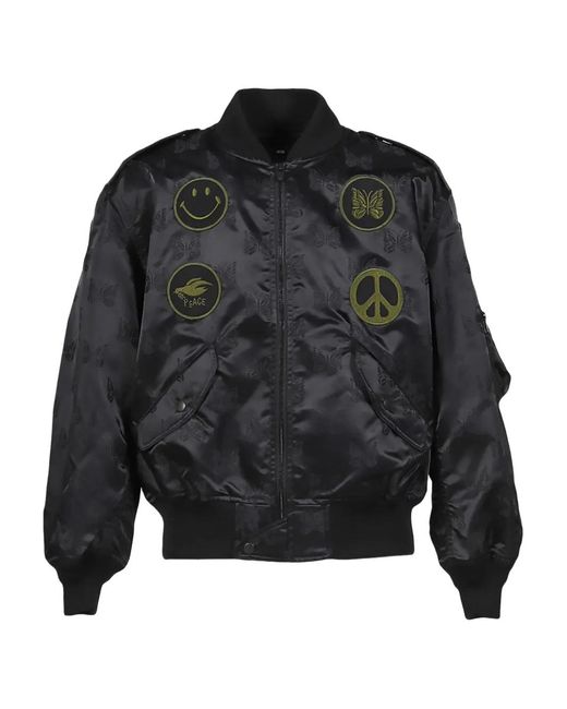 Needles Black Patch-Detail Bomber Jacket for men