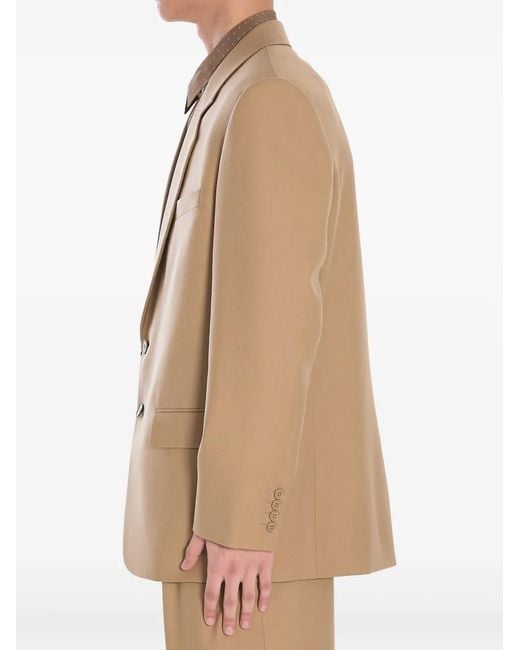 Saint Laurent Natural Single-Breasted Wool Jacket for men